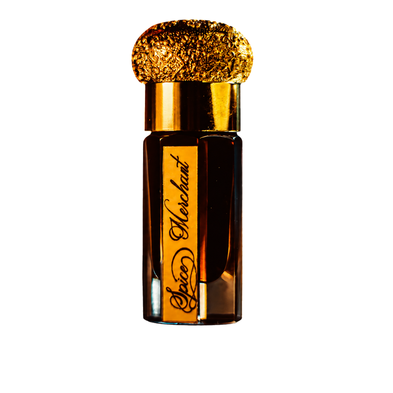 Spice Merchant Attar by GAIA Parfums, a Silk Route-inspired natural attar with Indian spices, saffron, rose, resins, honey and leather